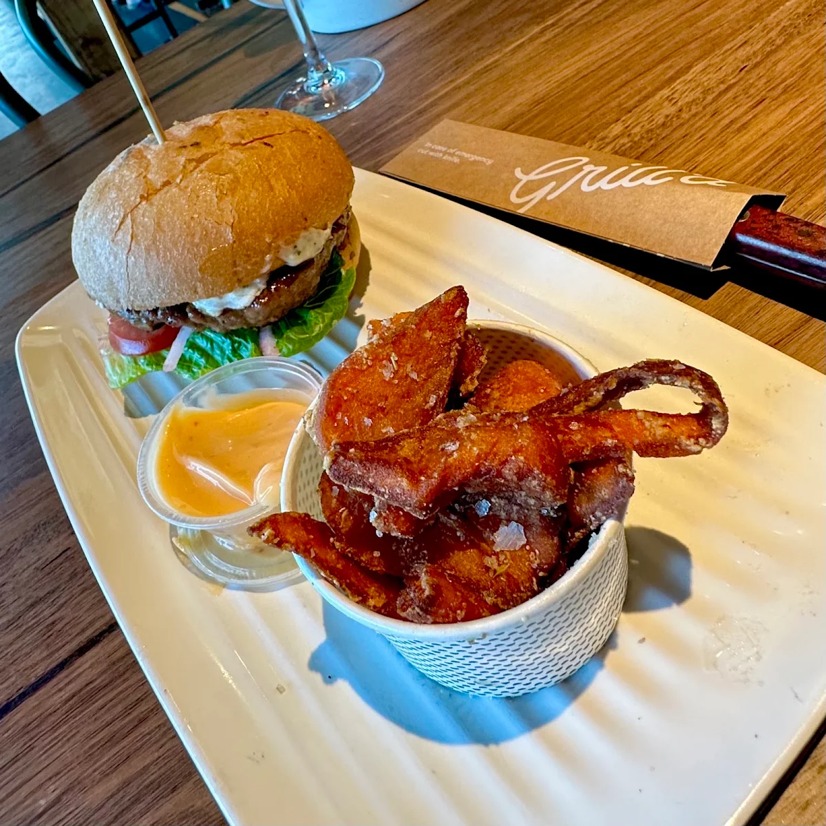 Lamb Burger with Sweet Potato Fries