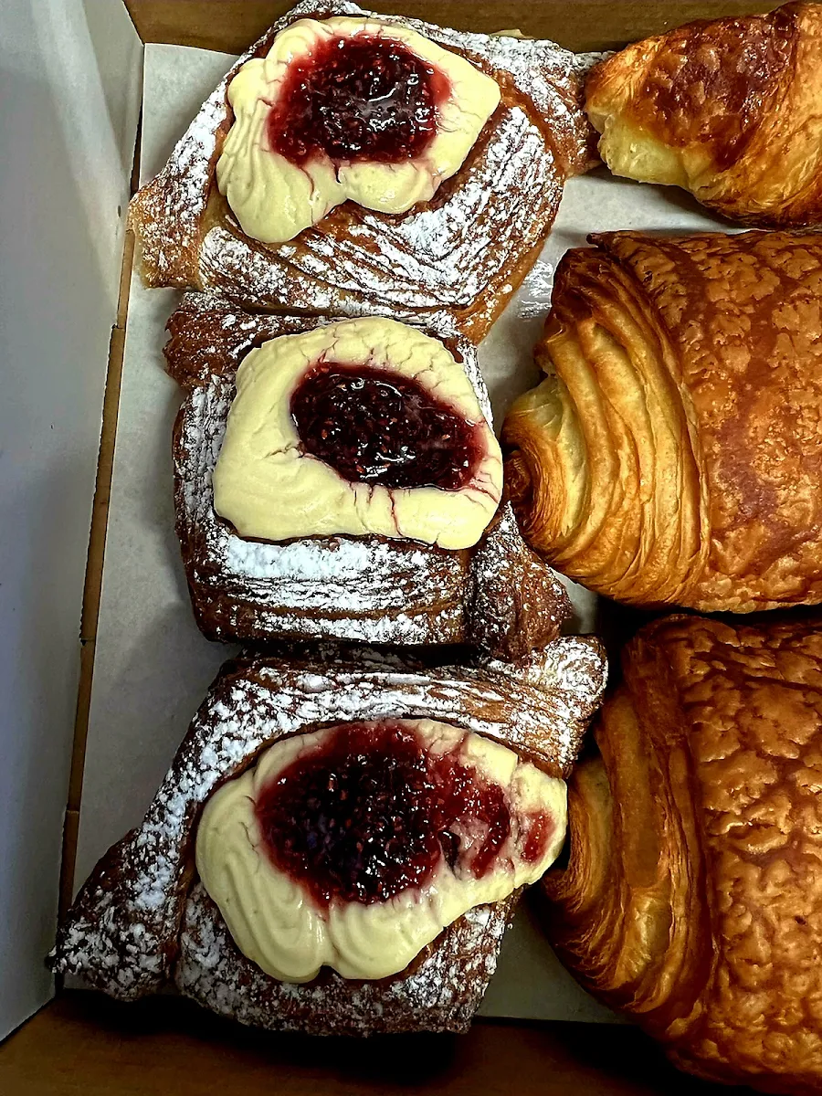 Croissant with Ham and Cheese or Scambled Eggs and Cheese