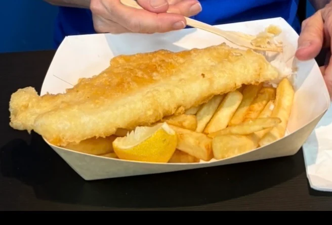 Battered Cod and Chips