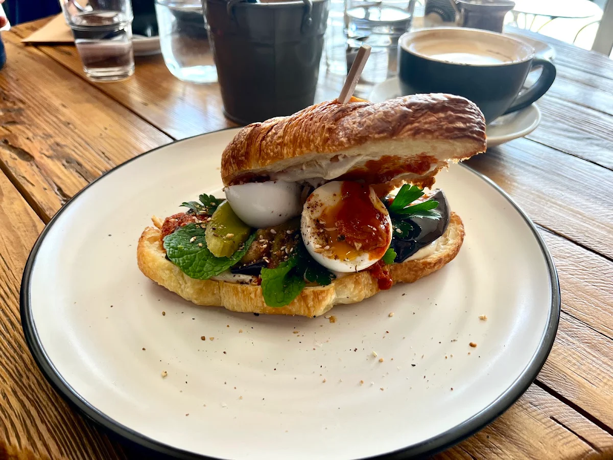 Israeli Sabich Croissant Sandwich