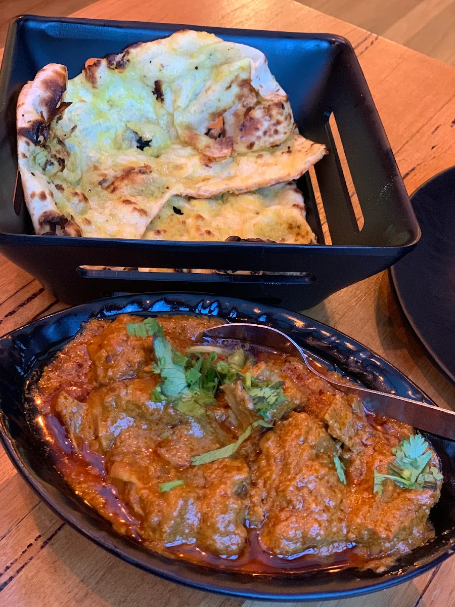 Goat Curry and Garlic Naan