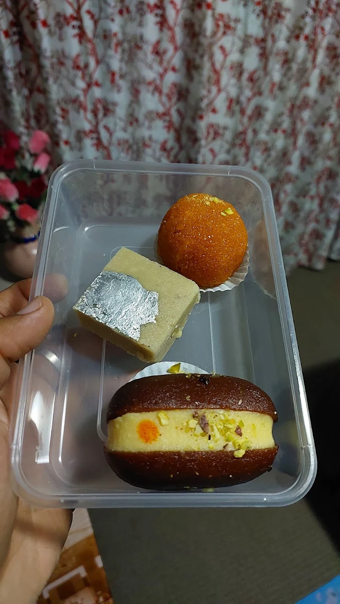 Kesar Ladoo Kaju Katli and Chamcham