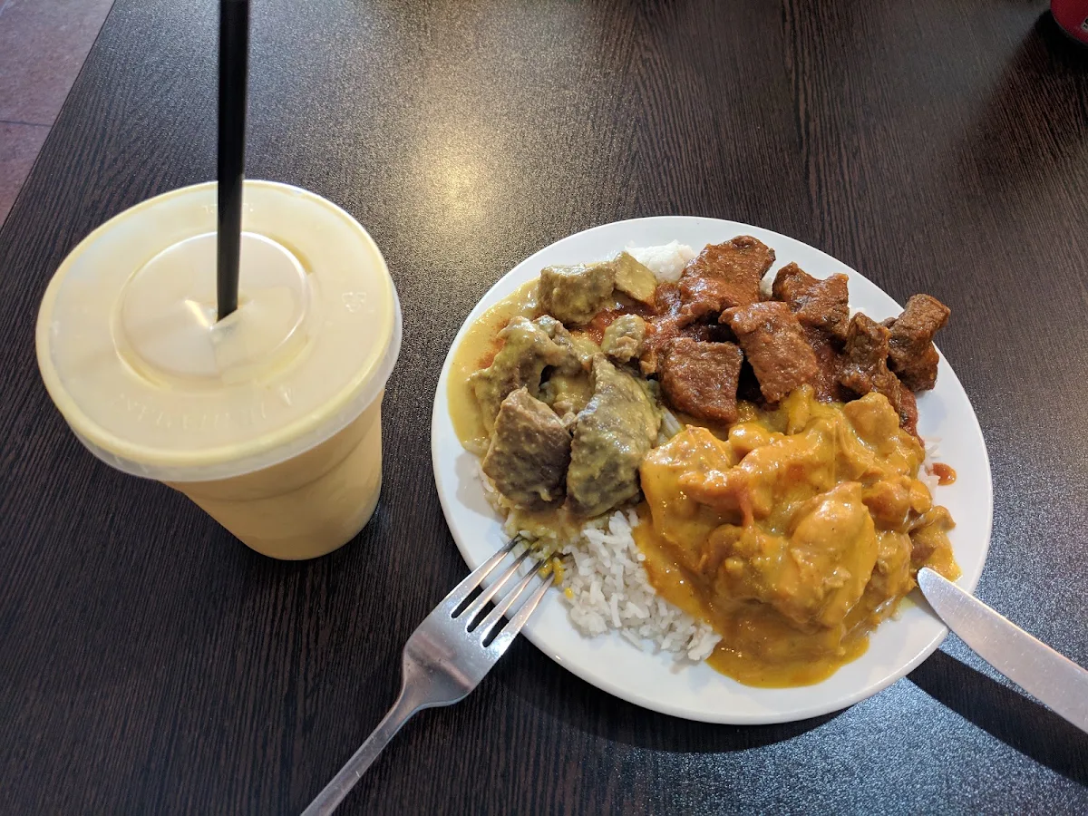 Meal with Mango Lassi