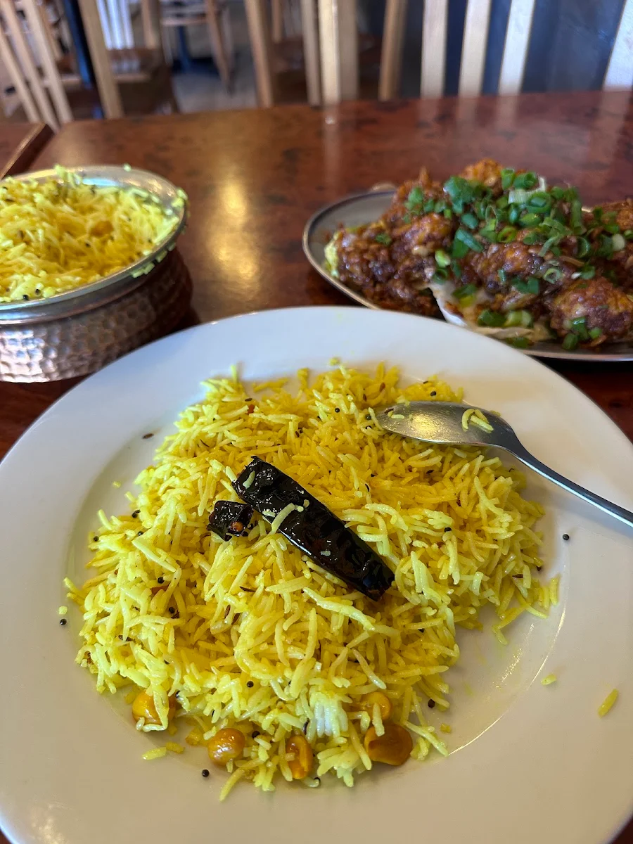 Lemon Rice and Gobi Manchurian