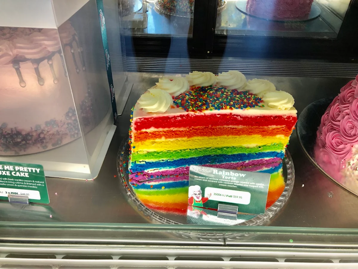 Rainbow Torte L, The Cheesecake Shop Cannington