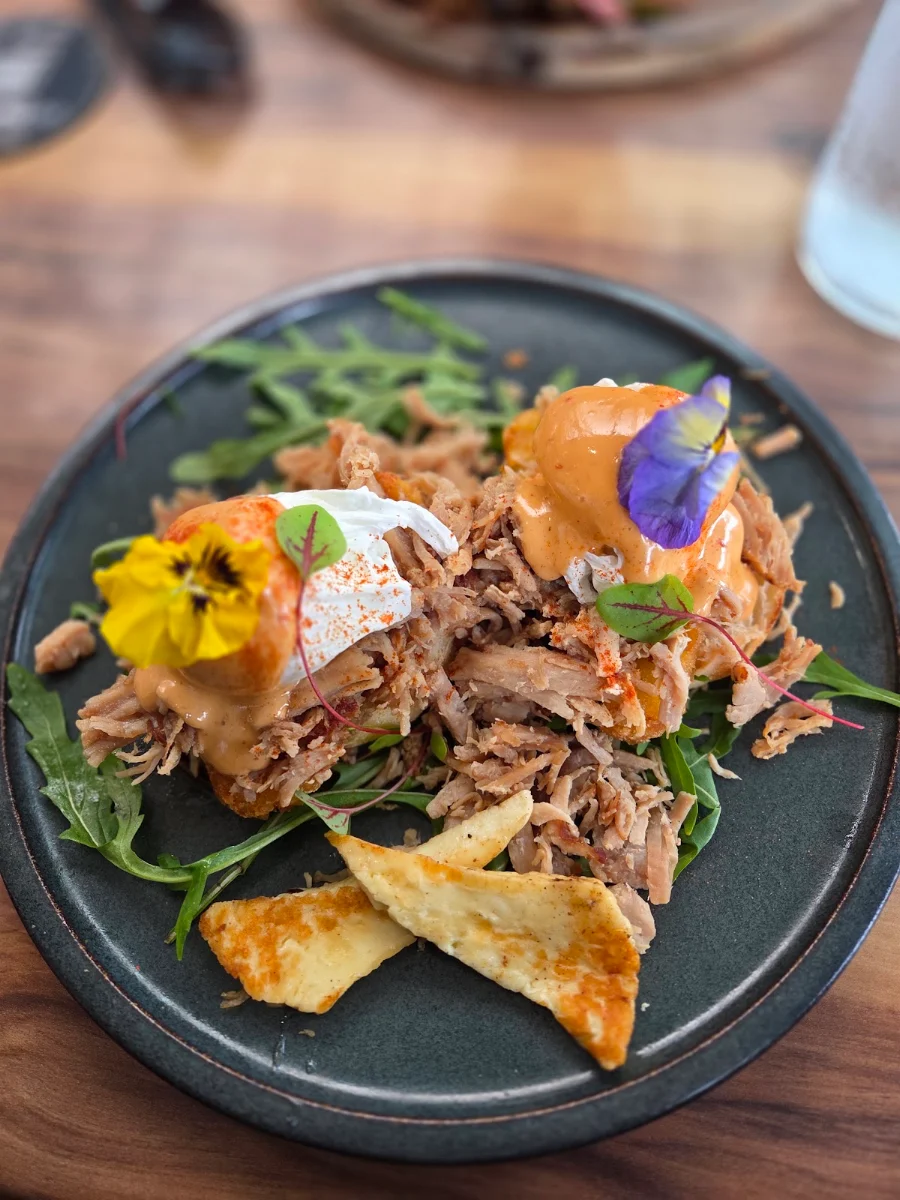 Pulled Pork Benedict, Andonis Cafe & Bar, Yeerongpilly