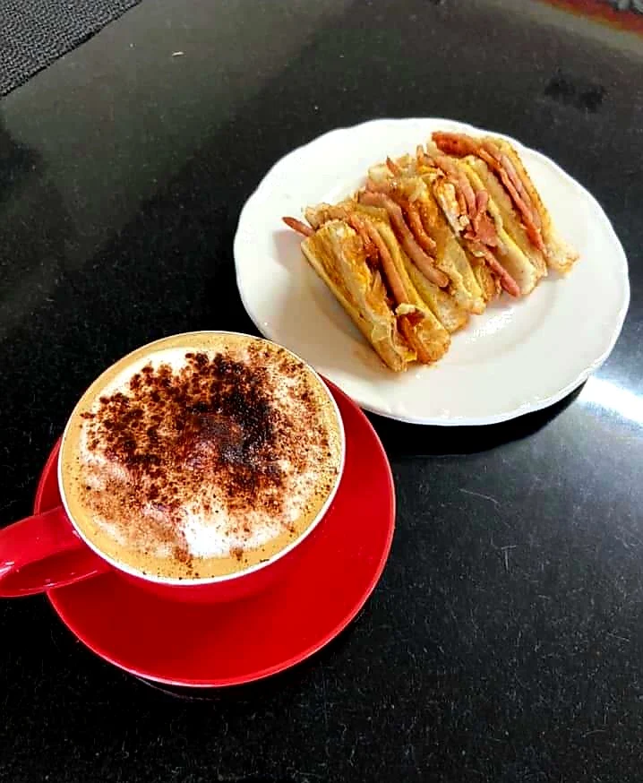 Coffee and Egg and Bacon Egg and Cheese