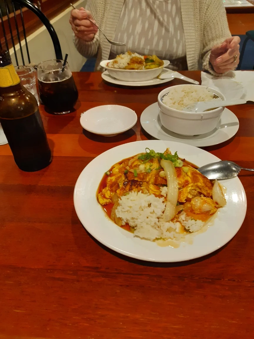 King Prawn Omelette with Side of White Rice