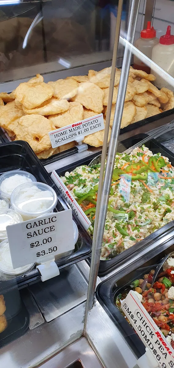 Salads and Garlic Sauce