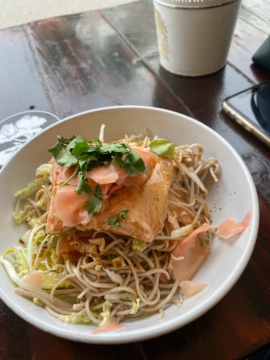 Miso Cured Salmon on Soba Noodles