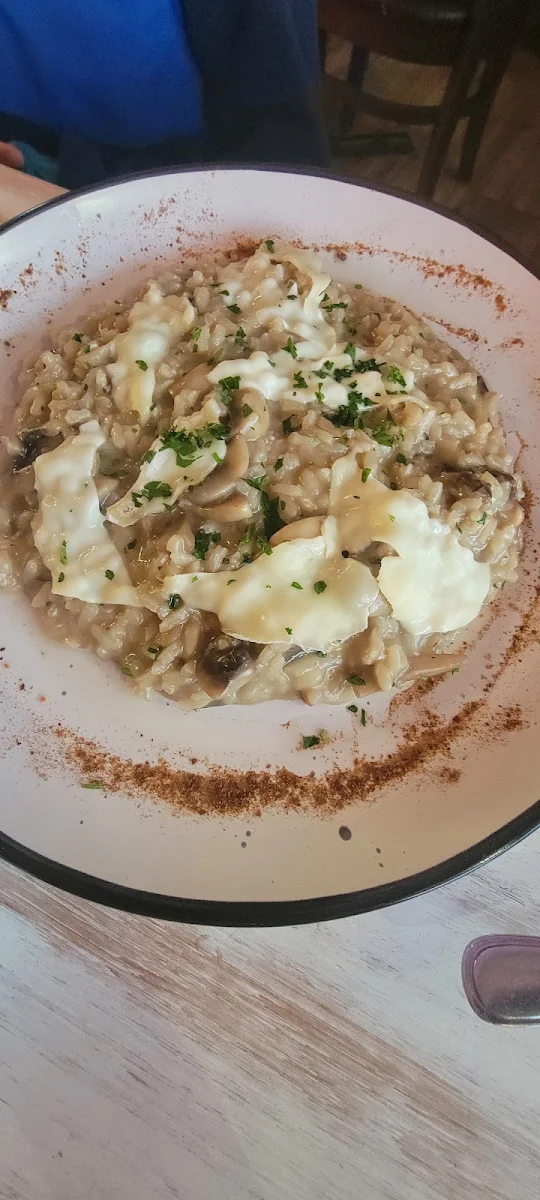 Mushroom Risotto, Pizza at Yours by Emiliano