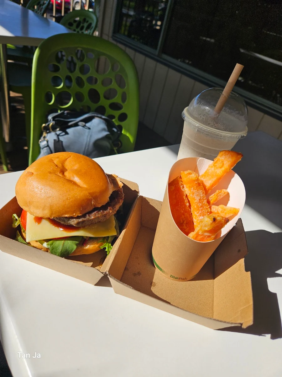 Beef Burger and Fries