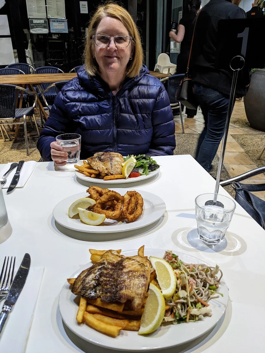 Grilled Barramundi with Chips and Soba Noodles