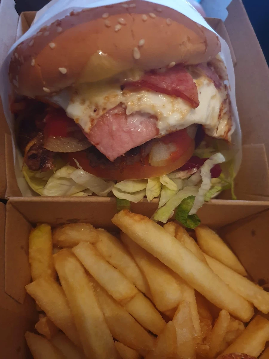 Cheese Bacon Egg Beetroot Burger