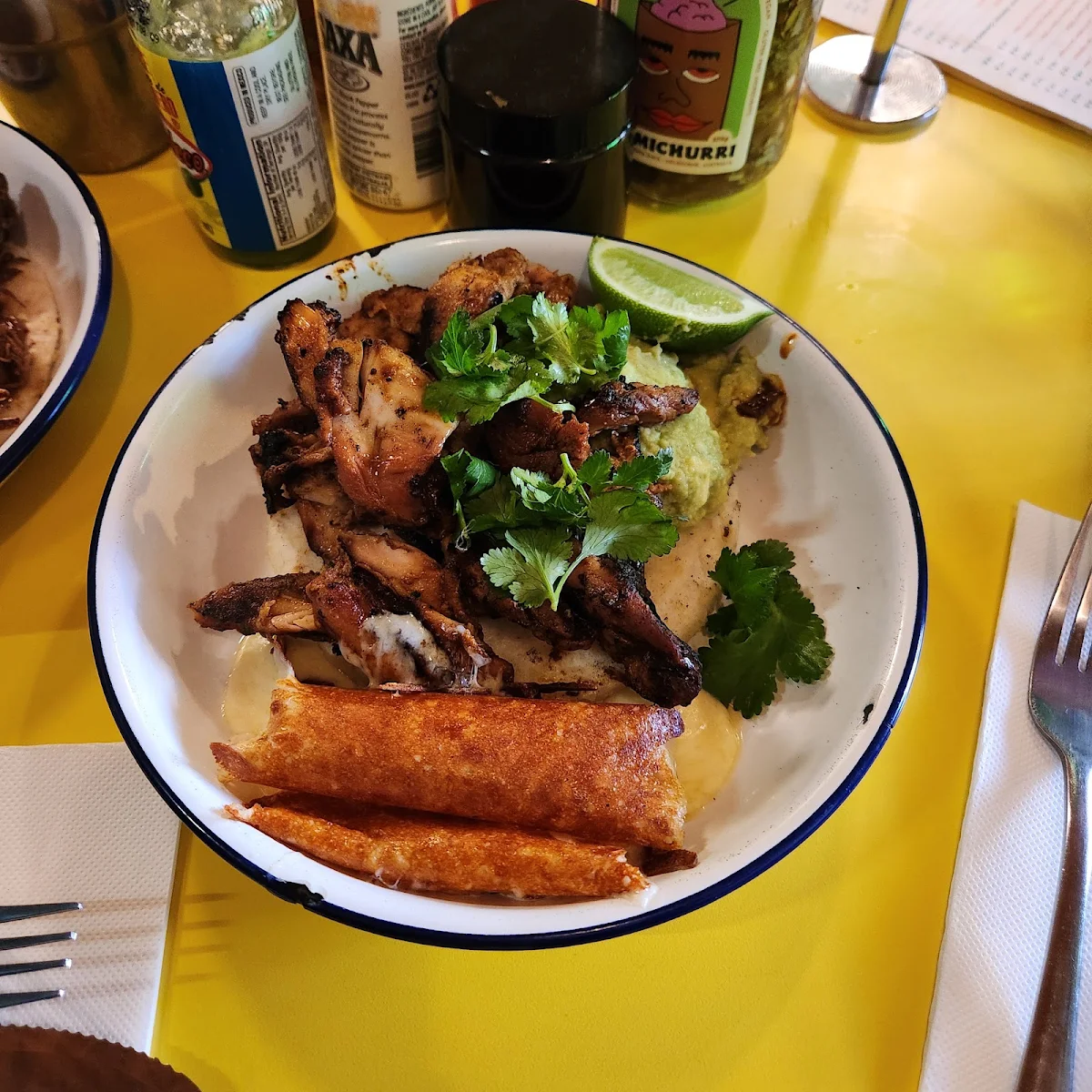 Pollo Arepa Plate with Grilled Cheese