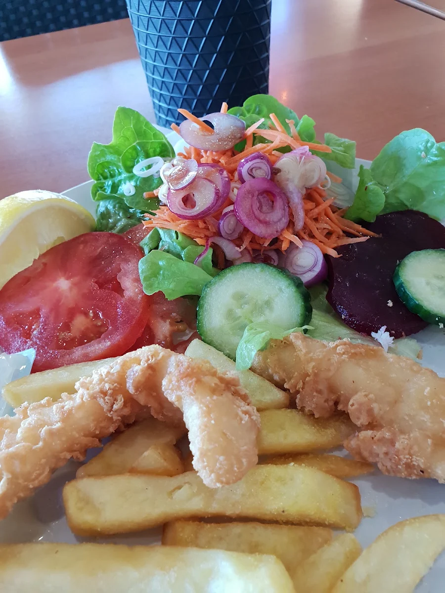 Flathead Fish Chips and Salad