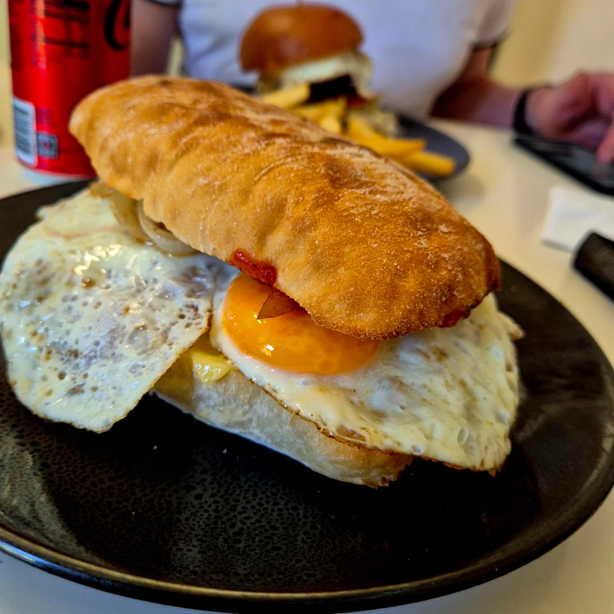 Fried Egg Ciabatta Roll
