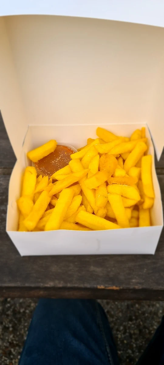 Medium Chips and Sauce, Holy Mackerel Fish Cafe