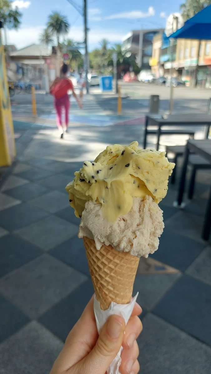 Almond Sorbet and Passion Fruit Sorbet