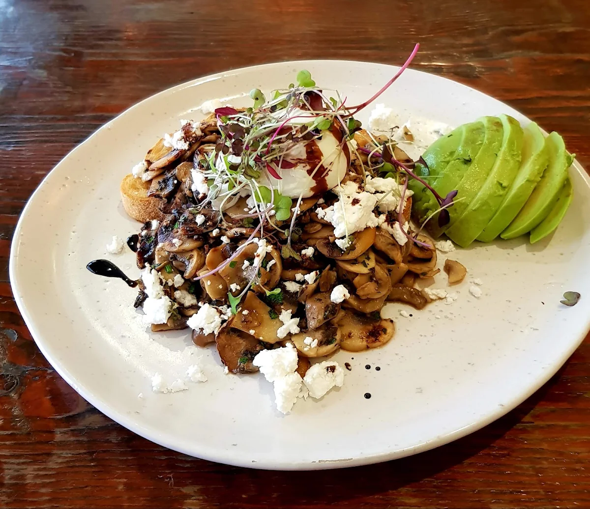 Mushrooms Poached Egg and Avocado