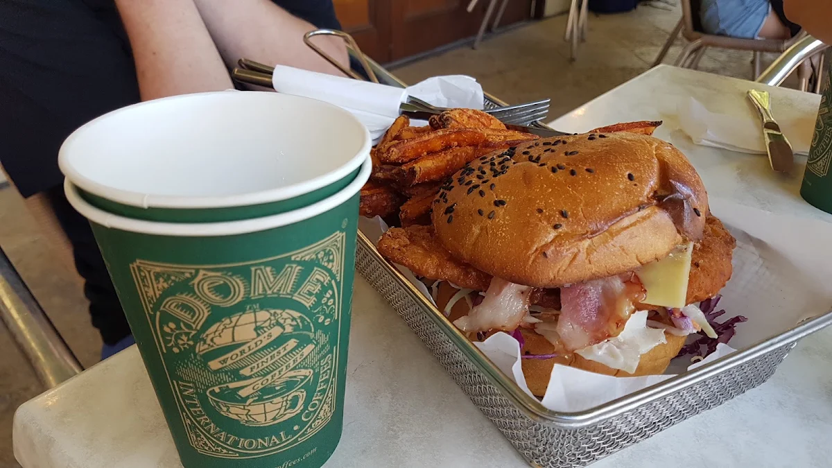 Friend Chicken Burger with Sweet Potato Wedges