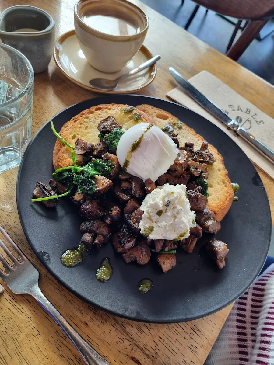 Sauteed Mushrooms with Poached Eggs