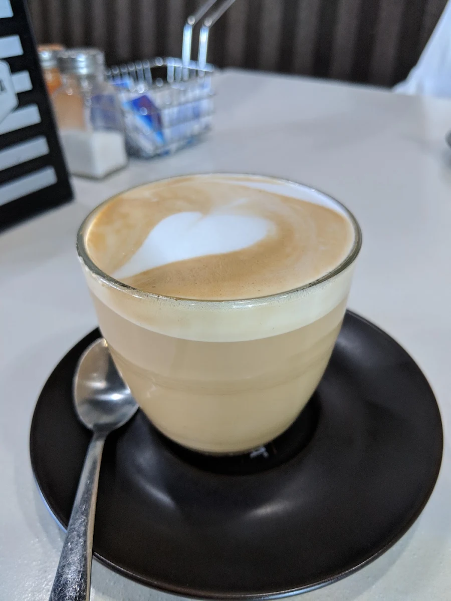 Latte, 363 Cafe Lounge & Bakery Campsie (Manoush)