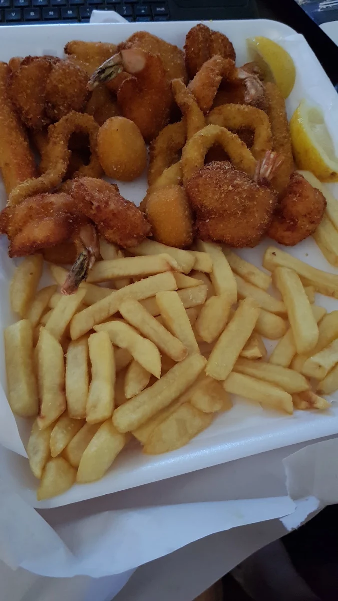 Cod Chips and Calamari, Fish Art - Fresh and Cooked Seafood