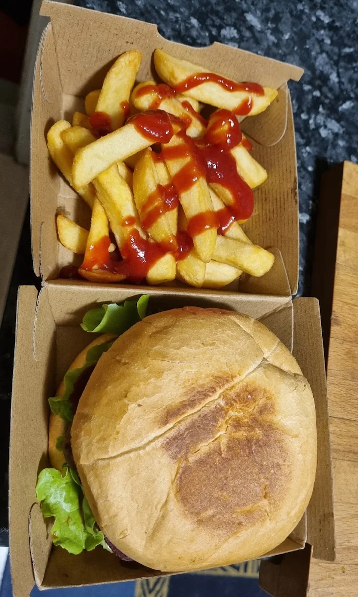 Hamburger and Chips, Fish Art - Fresh and Cooked Seafood