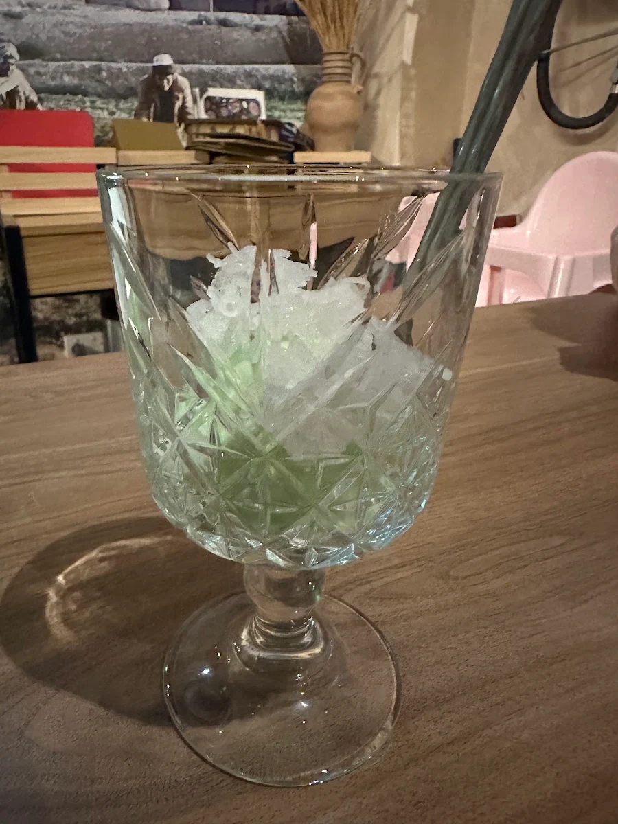 Pistachio Ice Cream with Rose Water Noodles