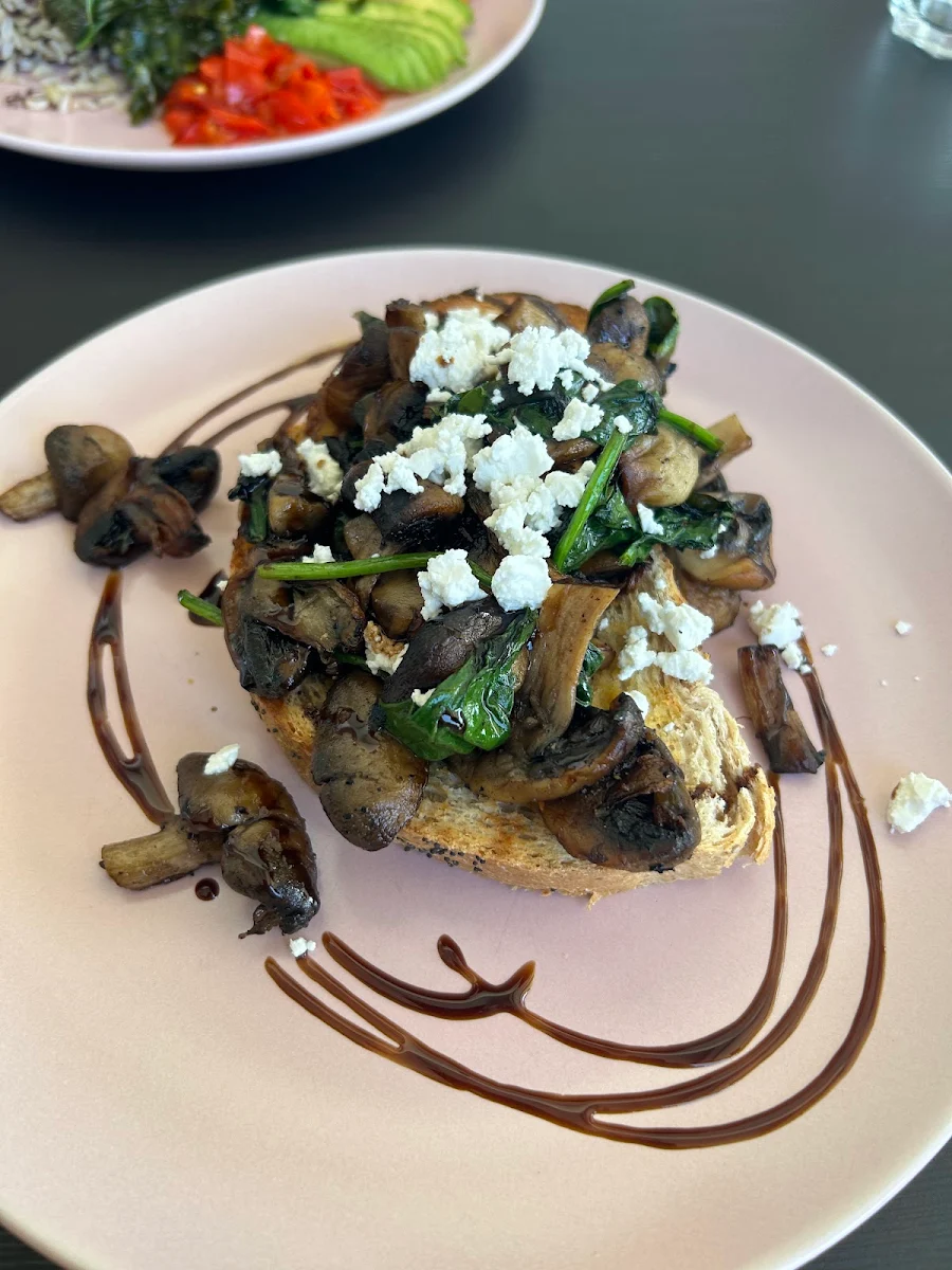 Mushroom Toast with Feta Cheese