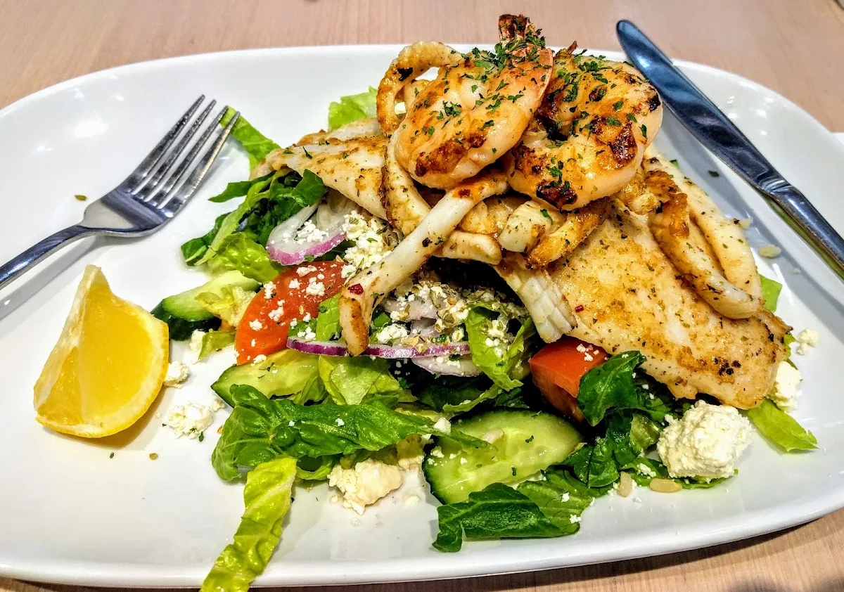 Grilled Seafood & Salad Platter