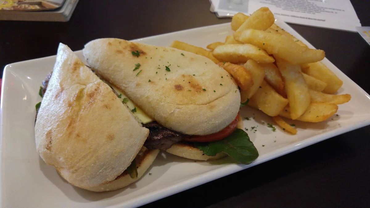 Steak Sandwich and Chips