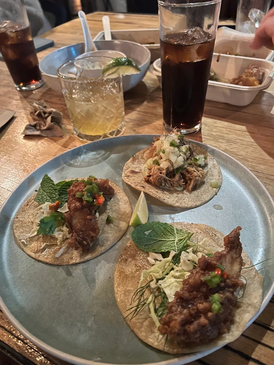 Fish Taco & Pulled Pork Tacos