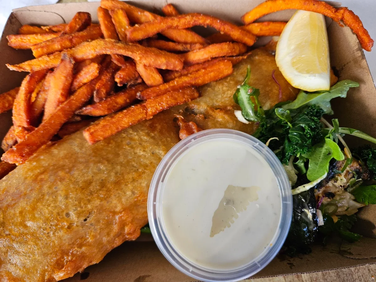 Fish with Sweet Potato Chips