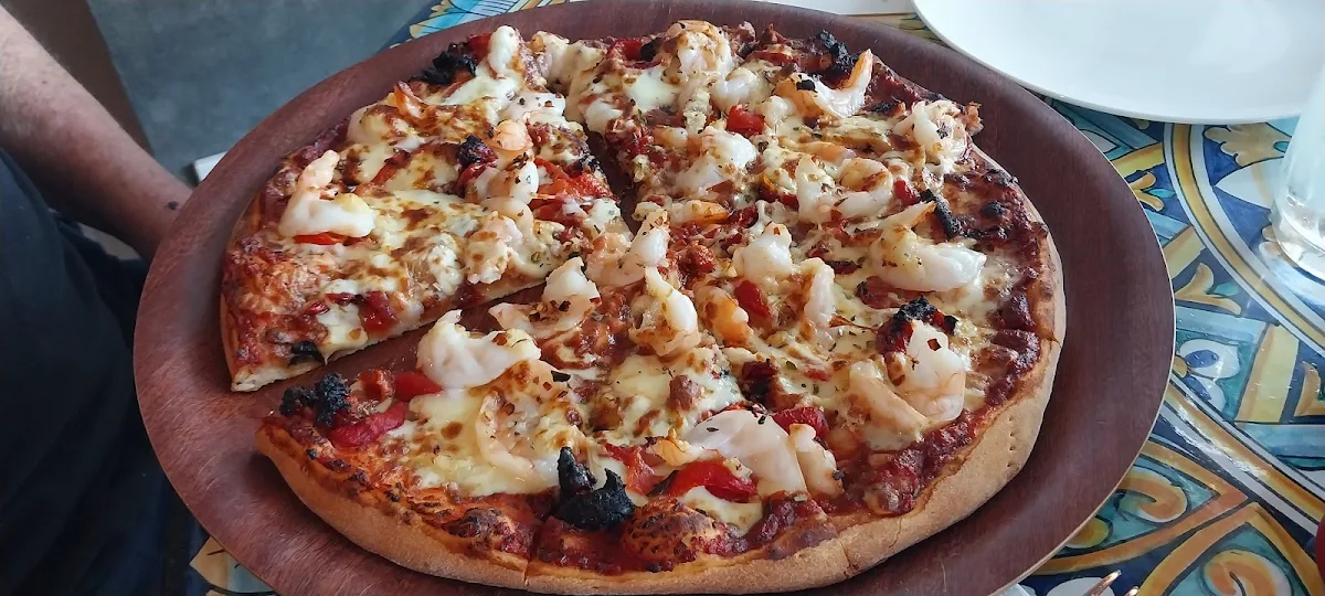 Tiger Prawn Puzza, Bella Cibo Italiano, Newport