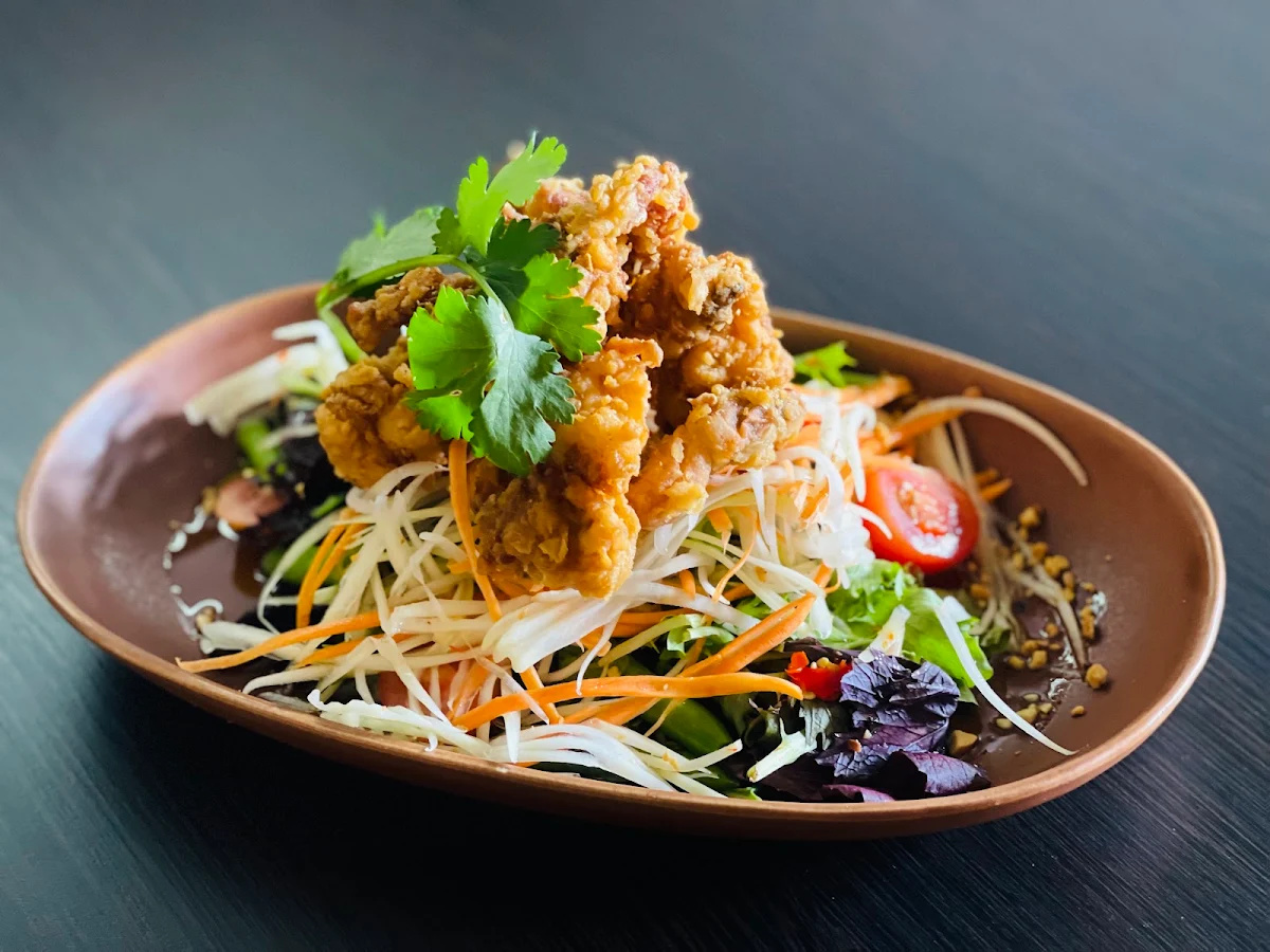 Papaya Salad with Crispy Soft-Shell Crab