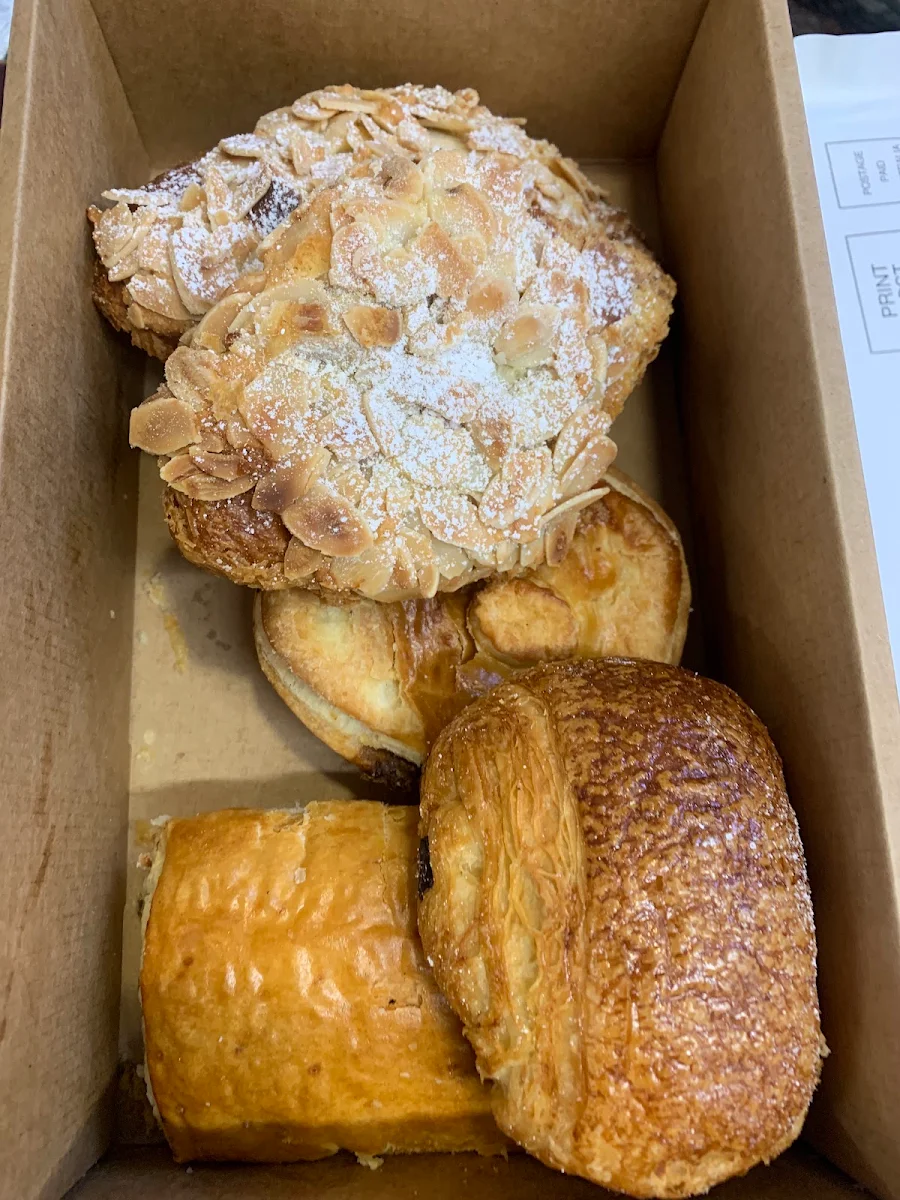Assorted Croissants Sausage Roll and Almond Croissant