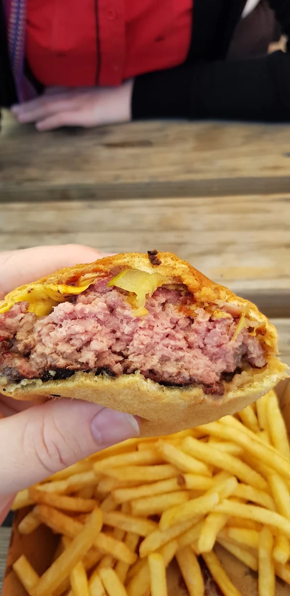 Reverse Seared Cheeseburger, The Lot - Smokehouse & Beer Garden