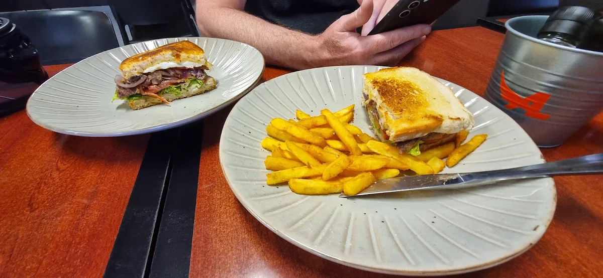 Steak Sandwich and Chips