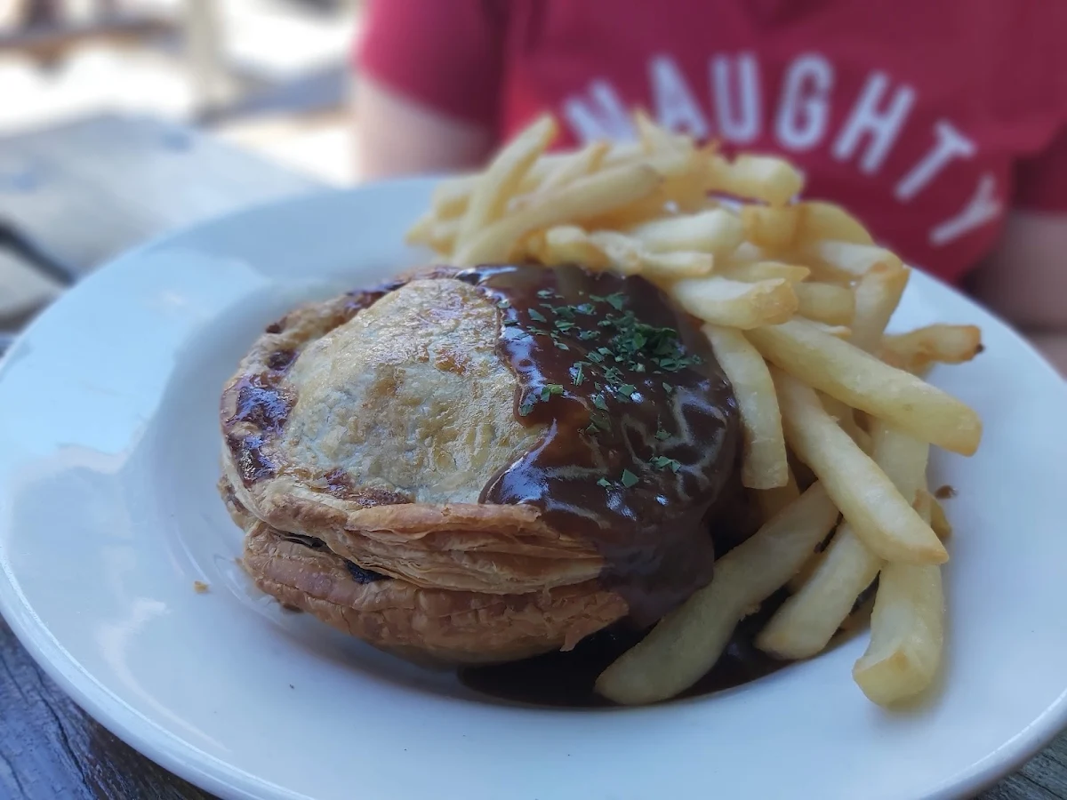 Beef Guinness Pies with Chips Salad Firkin Special Gravy