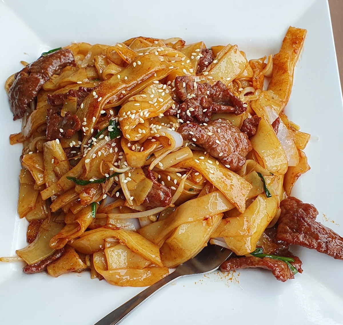 Pan Fried Beef Rice Noodles