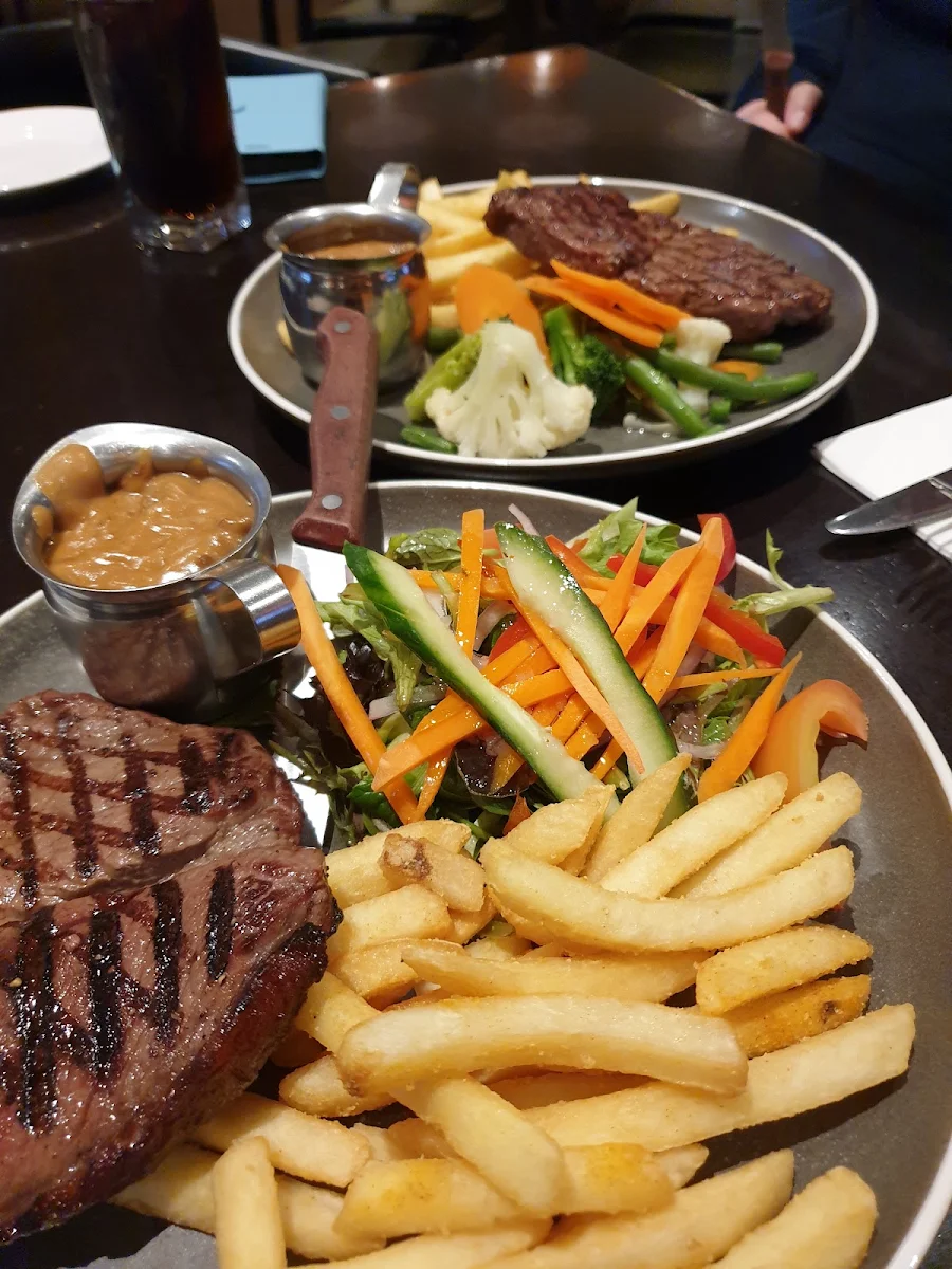 Rump Steak Vegetables and Mushroom Gravy