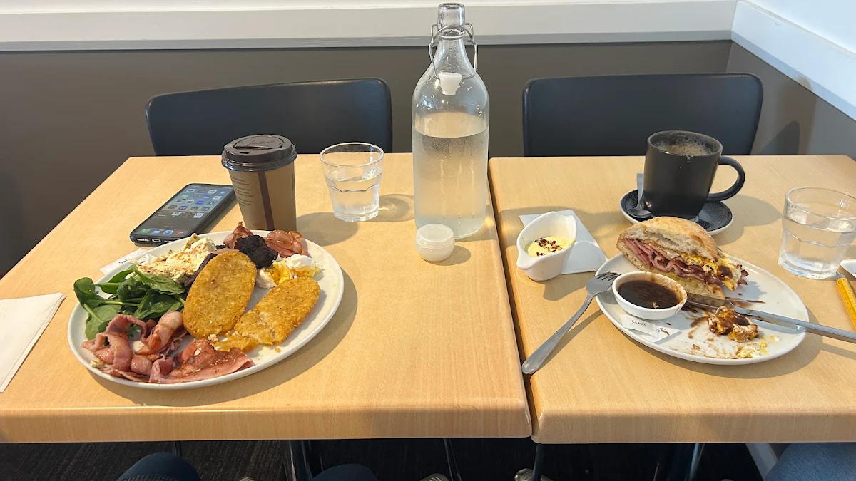 Hash Brown Stack & Double Egg & Bacon Roll, Country Coffee