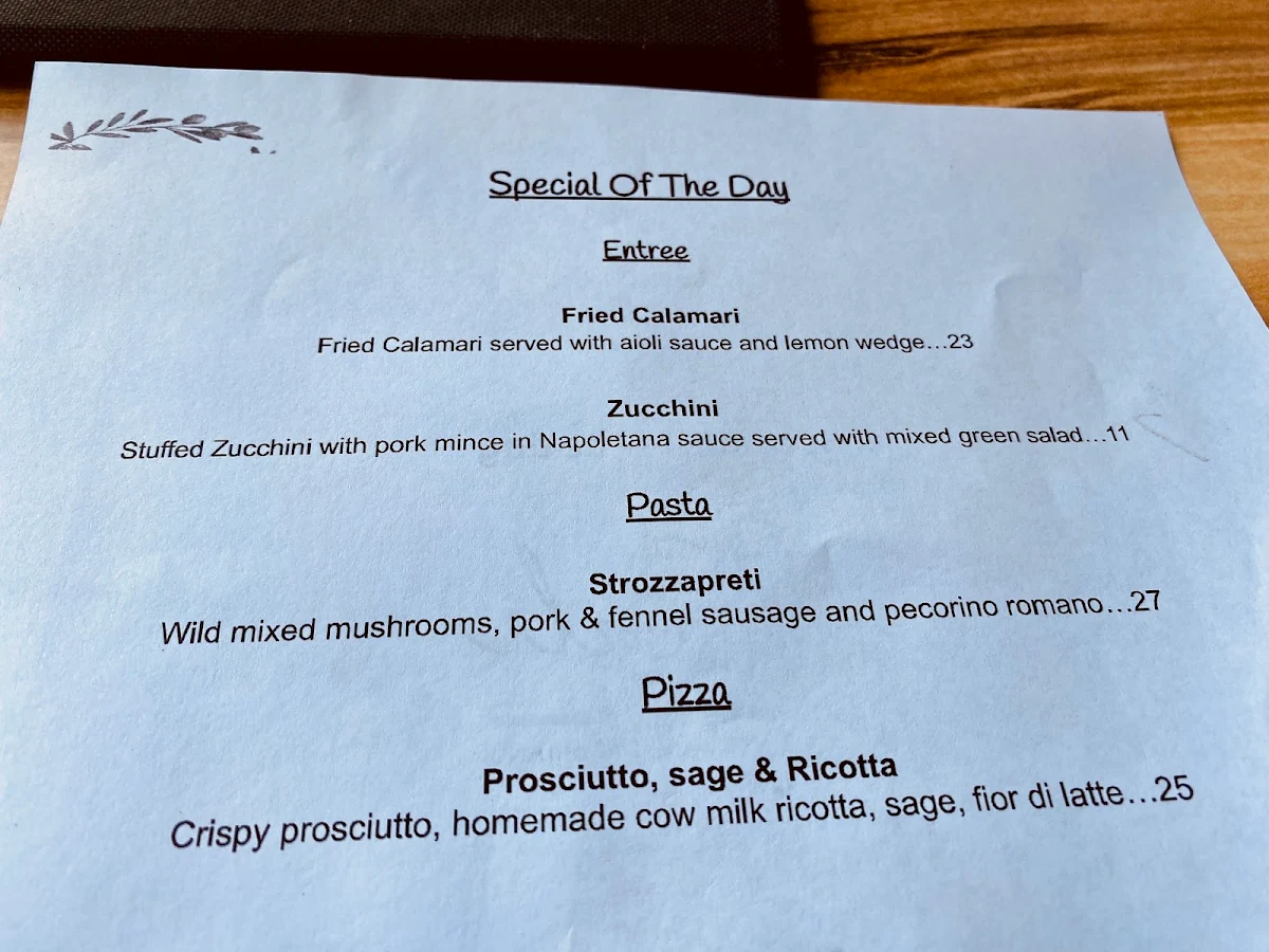 Menu, Forli Italian Restaurant