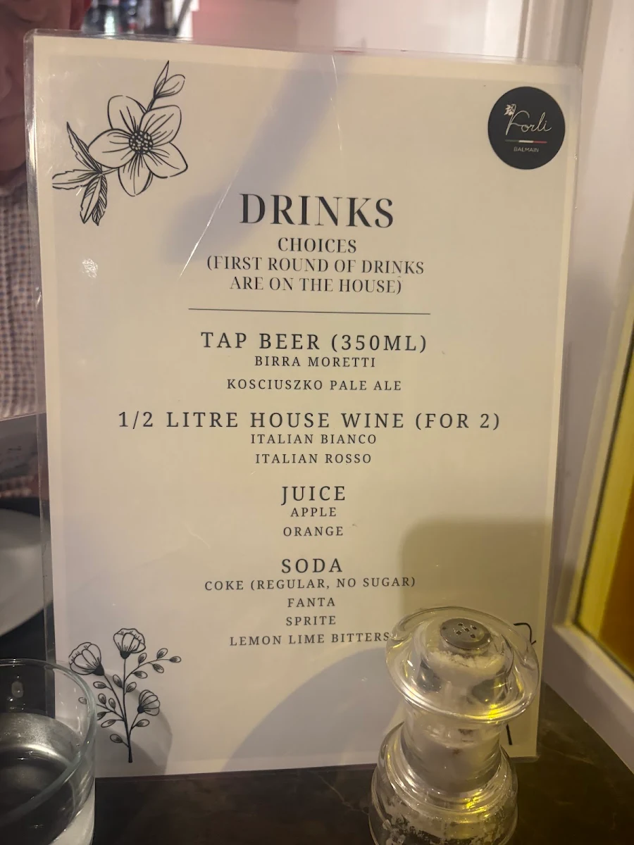 Menu, Forli Italian Restaurant