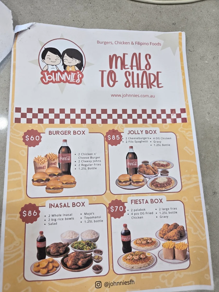 Menu, Johnnie's Windsor