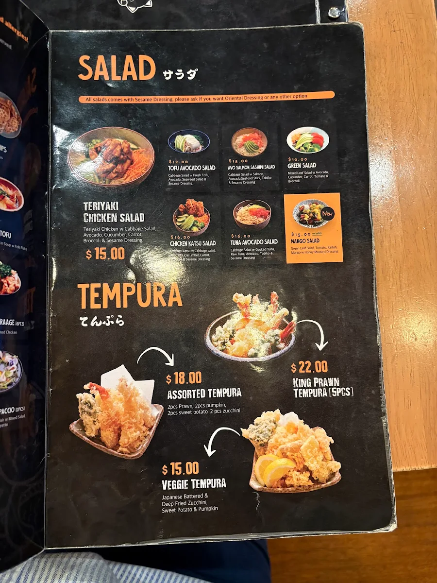 Menu, Kanzo Parramatta