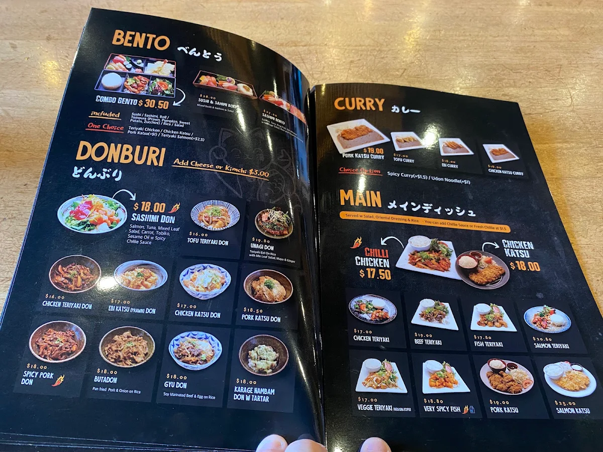 Menu, Kanzo Parramatta
