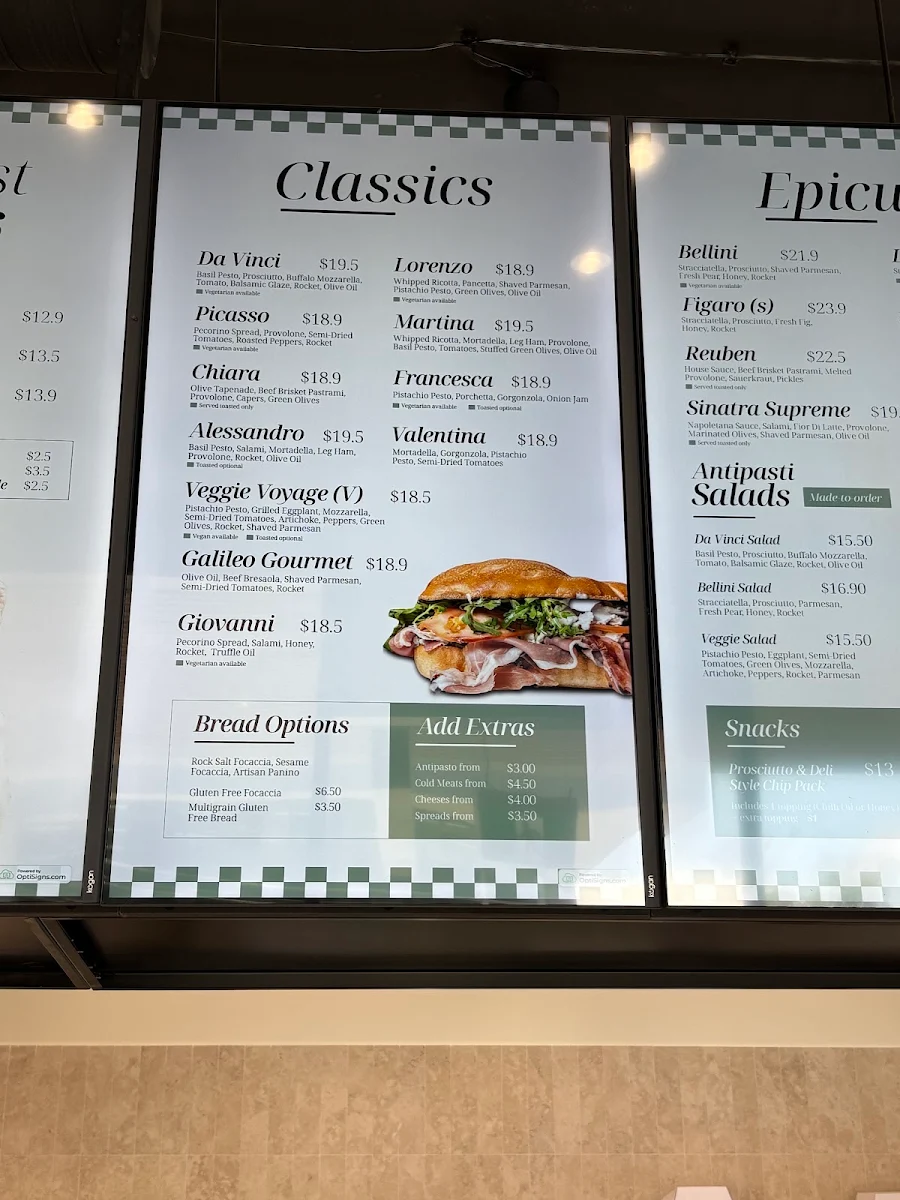 Menu, Delisia Panino & Espresso Zetland